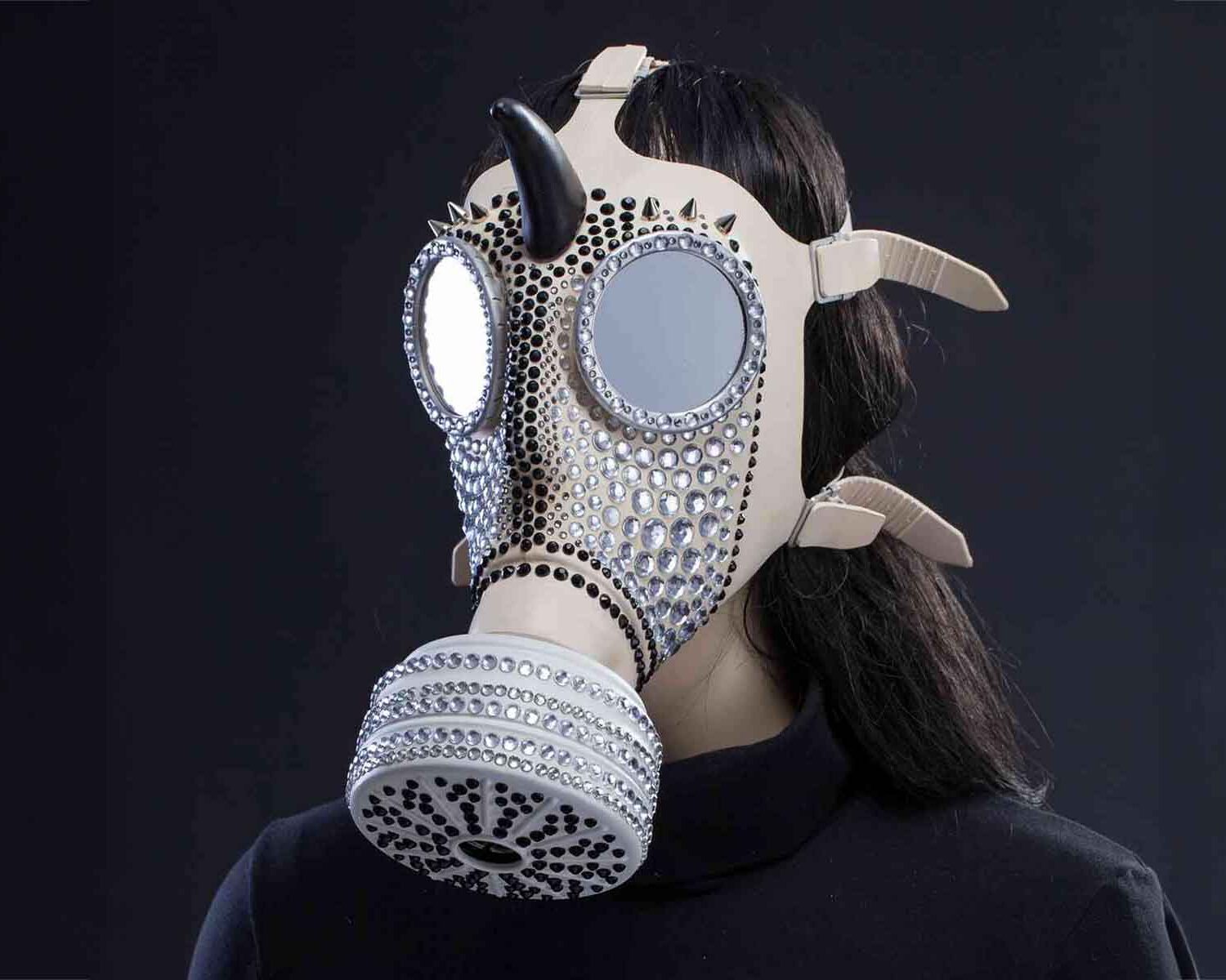 Maske Weiß Strass
