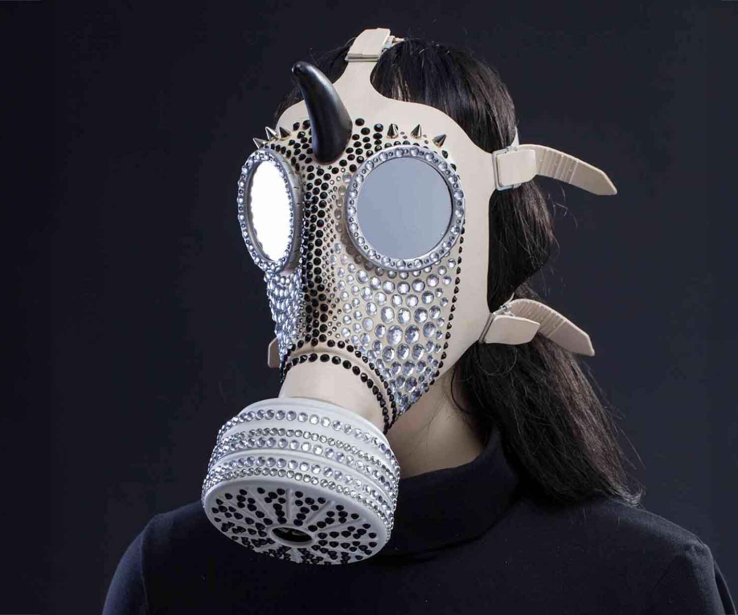 Maske Weiß Strass
